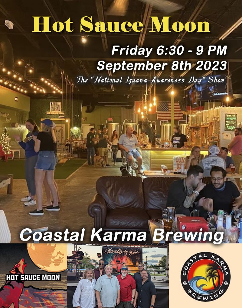 Hot Sauce Moon does "National Iguana Awareness Day" Show at Coastal Karma Brewing